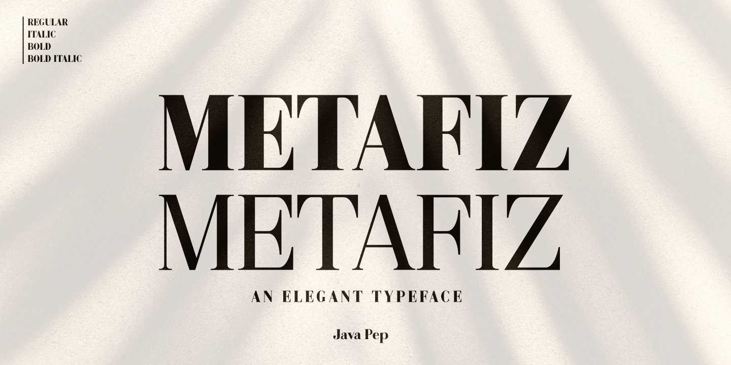 Przykład czcionki Metafiz Bold Italic